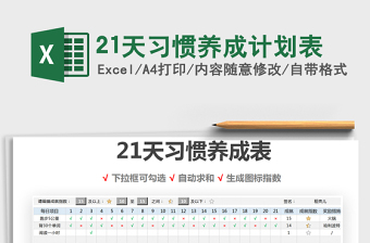 2021年21天習(xí)慣養(yǎng)成計劃表