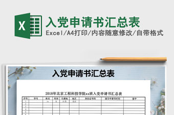 2021年入黨申請書匯總表免費下載