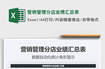 2021年營銷管理分店業(yè)績匯總表