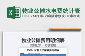 2021年物業公攤水電費統計表