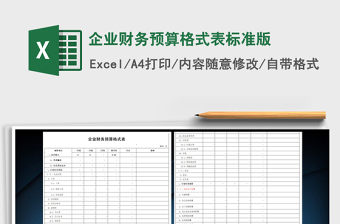 2022年企業(yè)財務預算格式表標準版免費下載