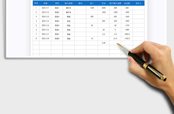 2021年現(xiàn)金日記賬-收支記賬表