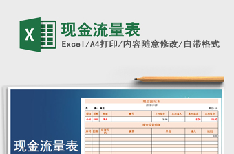 2021年現(xiàn)金流量表免費(fèi)下載