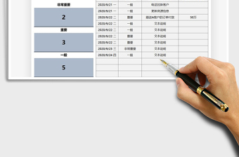 2021年工作安排重要程度登记表