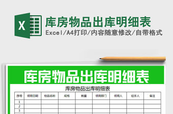 2021年庫房物品出庫明細表免費下載