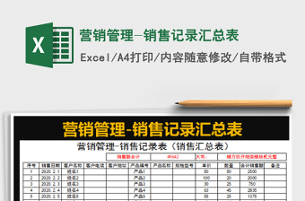 2021年?duì)I銷管理-銷售記錄匯總表