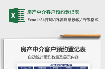 2021年房產(chǎn)中介客戶預(yù)約登記表