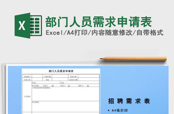2021年部門人員需求申請表