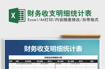 2021年財務收支明細統(tǒng)計表免費下載