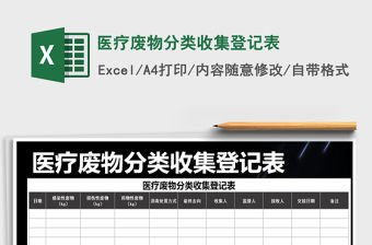 2021年醫療廢物分類收集登記表