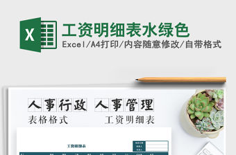 2022年工資明細(xì)表水綠色免費(fèi)下載