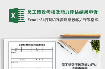 2021年員工績效考核及能力評估結果申訴