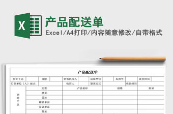 2021年產品配送單