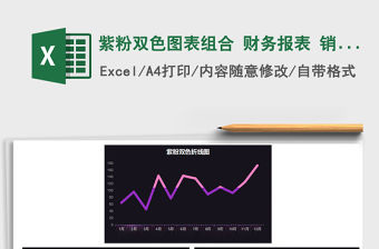2021年紫粉雙色圖表組合 財務報表 銷售報表免費下載