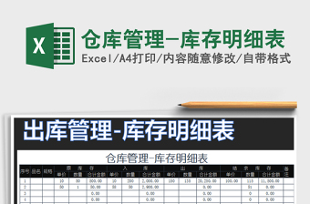 2022年倉庫管理-庫存明細(xì)表