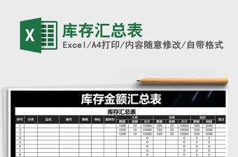 2021年庫(kù)存匯總表免費(fèi)下載