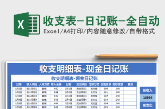2021年收支表-日記賬-全自動(dòng)