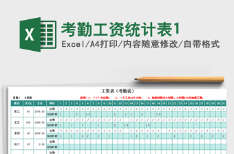 2021年考勤工資統(tǒng)計表1免費下載