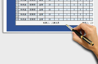 2021年在職人員出勤匯總表