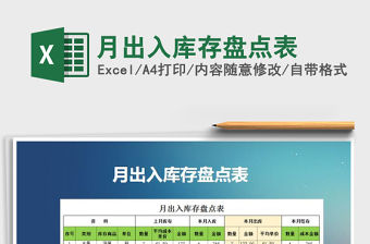 2021年月出入庫存盤點表