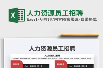 2021年人力資源員工招聘