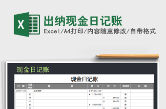 2022年出納現(xiàn)金日記賬免費(fèi)下載