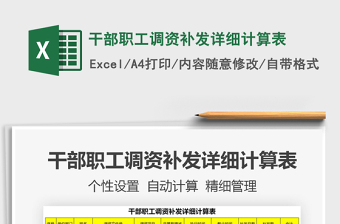 2021年干部職工調(diào)資補(bǔ)發(fā)詳細(xì)計(jì)算表