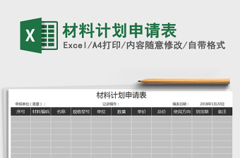 2022项目材料计划申请表