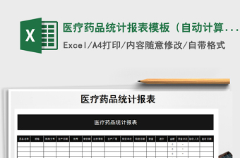 2021年醫(yī)療藥品統(tǒng)計報表模板（自動計算）免費下載
