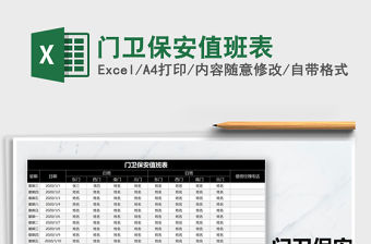 2021年門衛保安值班表