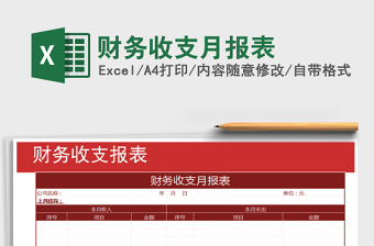 2021年財務(wù)收支月報表免費下載