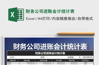 2022年財務(wù)公司進(jìn)賬會計統(tǒng)計表