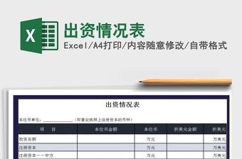 2022年出資情況表免費(fèi)下載
