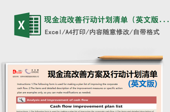 2021年現(xiàn)金流改善行動(dòng)計(jì)劃清單（英文版）