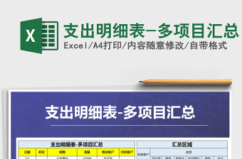 2021年支出明細(xì)表-多項(xiàng)目匯總
