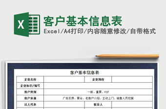 2021年客戶基本信息表