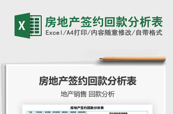 2021年房地產簽約回款分析表