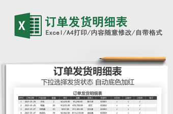 2021年訂單發(fā)貨明細(xì)表