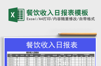 2021年餐飲收入日?qǐng)?bào)表模板