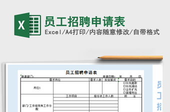 2022年員工招聘申請表免費下載