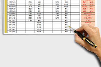 2021年財(cái)務(wù)收支日記賬明細(xì)表