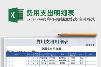 2021年費(fèi)用支出明細(xì)表