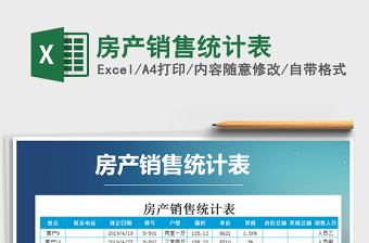 2021年房產(chǎn)銷售統(tǒng)計表免費下載