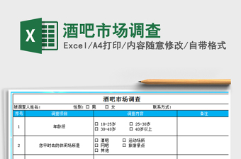 2021年酒吧市場(chǎng)調(diào)查