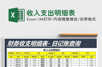 2021年收入支出明細(xì)表