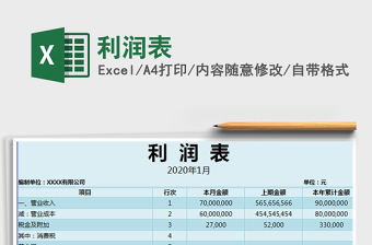 2022年利潤表