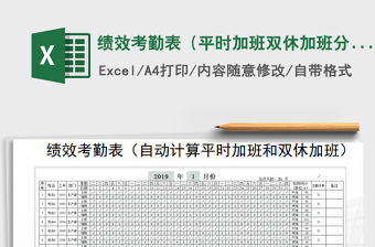 2022年績效考勤表（平時(shí)加班雙休加班分開計(jì)算）