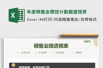 2021年年度銷售業績統計數據透視表