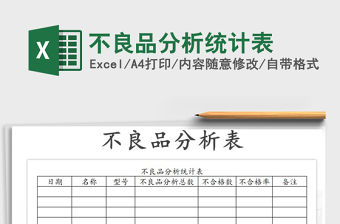 2022年不良品分析統計表免費下載