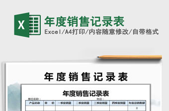2022年年度銷售記錄表免費下載